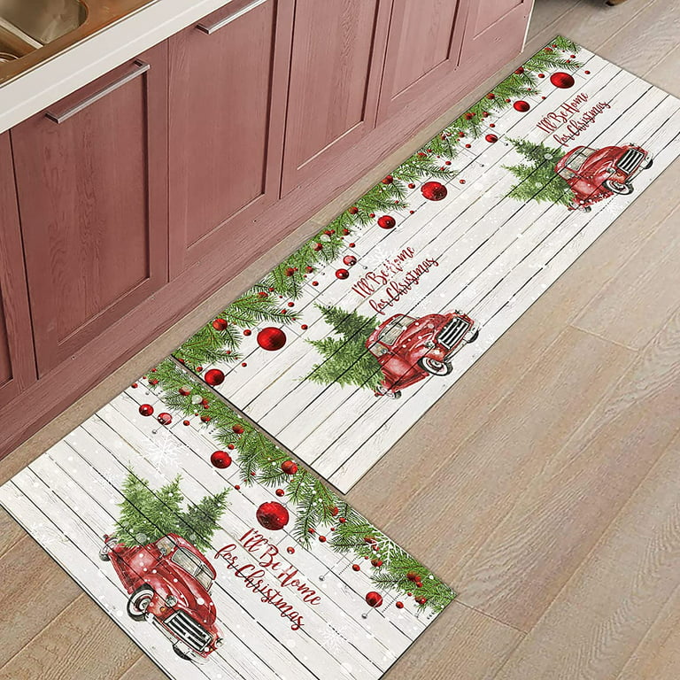 Christmas Kitchen Rugs Sets of 2 anti Fatigue Kitchen Mats for