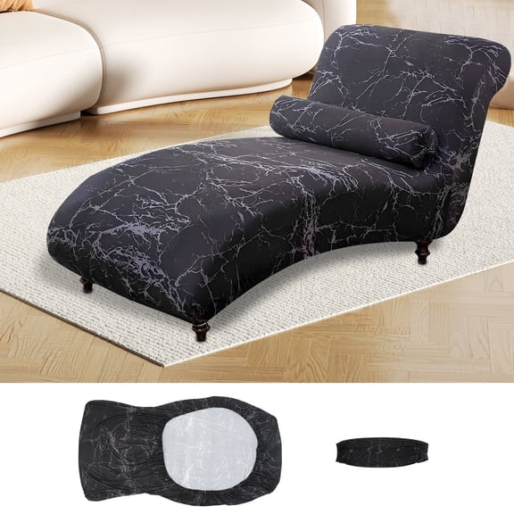 Chaise Lounge Cover Stretch Chaise Chair Cover Comfortable Chaise Slipcover Machine Washable Armless Chaise Lounge Slipcover