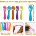 thumbnail image 2 of 100 Mini Tasting Spoons Disposable - 3 Inch Small Plastic Dessert/Ice Cream Spoons Multi Color, 2 of 10