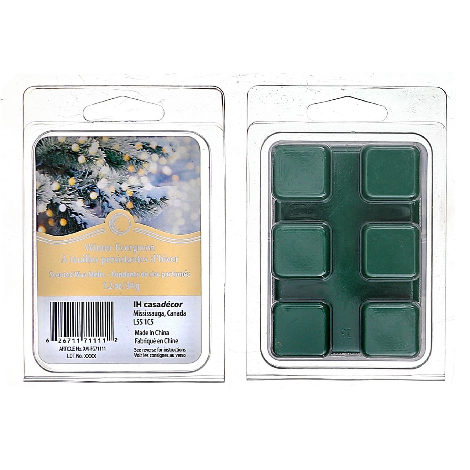 Christmas 6Pk Wax Melts Winter Evergreen - Set of 4