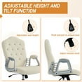 thumbnail image 4 of CoSoTower Vanity Office Chair, Velvet Computer Desk Chair with Swivel Wheels, Adjustable Height, Tilt Function, Beige, 4 of 7