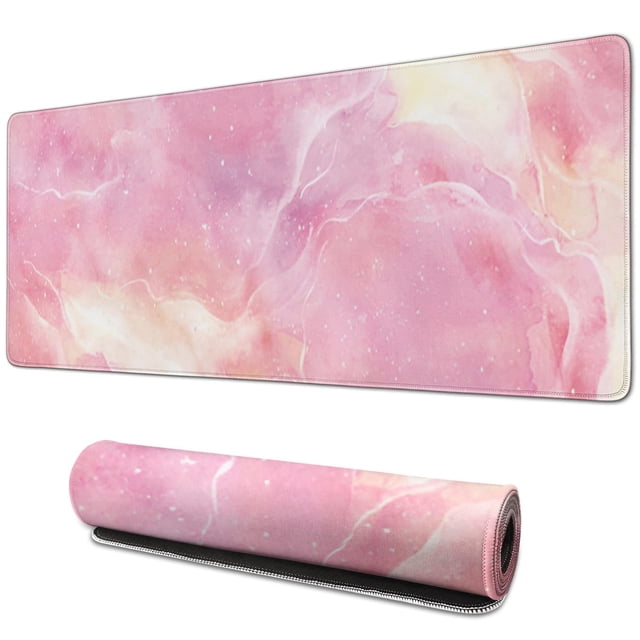 Rose Gold Marble PU Leather Desk Mat - Stylish & Functional Desktop Accessory for Women & Girls
