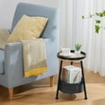 thumbnail image 2 of Small Round End Table, 2 Tier Round Side Table with Storage Basket,11.8”D*17.8”H Small Round Table,Sofa Side Table,Small Round Nightstand for Living Room Bedroom, 2 of 18