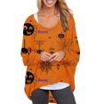 thumbnail image 2 of Camiseta holgada de manga larga con cuello redondo y manga murciélago con estampado de Halloween para mujer Fridja  ghj987+3807, 2 of 4
