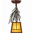 thumbnail image 4 of Meyda 145280 5.5 in. Square Pine Branch Valley View Mini Pendant, Rust & Green & Bai, 4 of 7