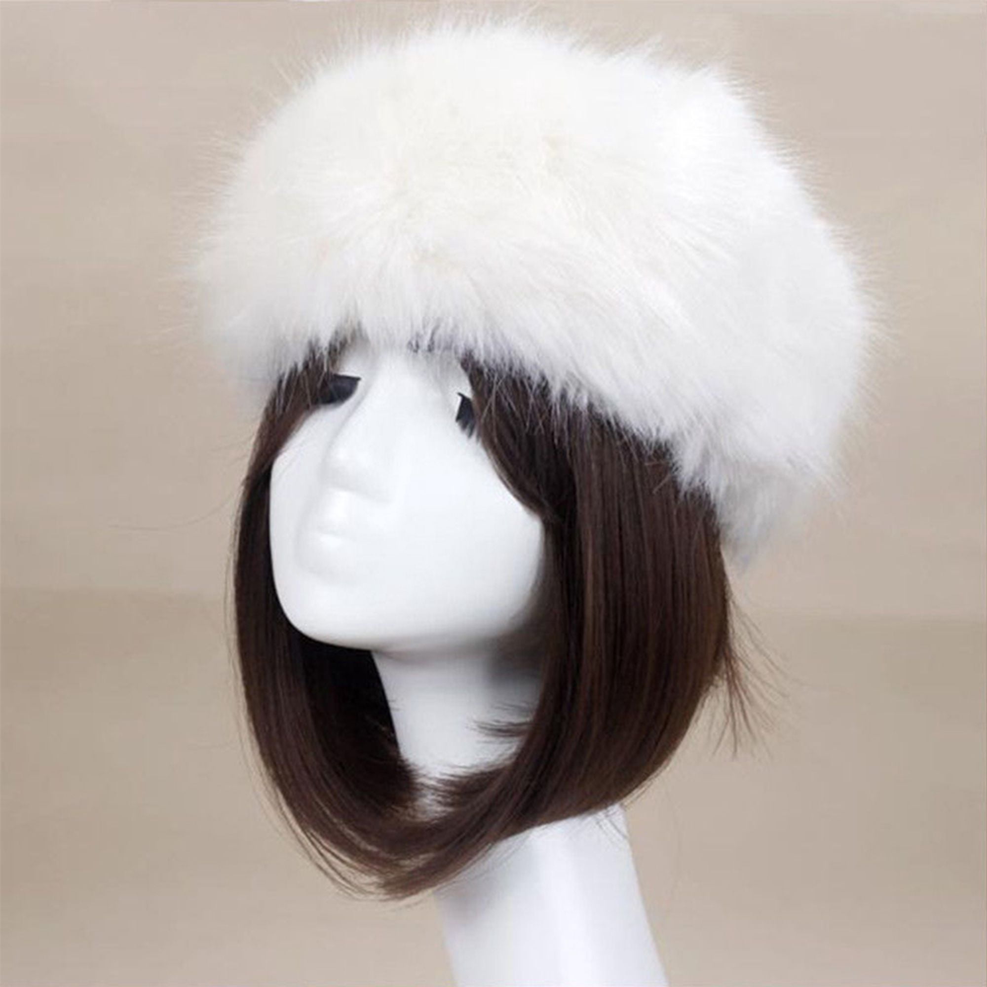 3-Piece Faux Fur Headband & Arm Warmers Set | White Fuzzy Earmuffs & Boot Cuffs | For Girls & Women