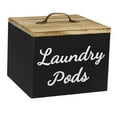 thumbnail image 2 of deevoka Wooden Storage Container Dispenser for Laundry Room Organization and Storage Black laundry pod, 2 of 9