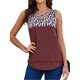 thumbnail image 3 of Chaleco Camiseta Sin Mangas Con Cuello En V Con Estampado De Leopardo Camiseta Sin Mangas De Verano Para Mujer, Rojo Vino, XL sidaley AP002393-19, 3 of 7