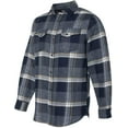 thumbnail image 2 of Snap Front Long Sleeve Plaid Flannel Shirt, 2XL, Light Grey, 2 of 6
