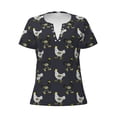 thumbnail image 3 of Naloa Cartoon Rooster Print T-Shirts Short Sleeve V Neck Tees for Women Fashion Tops Trendy Lightweight Soft Casual Summer Outfits Clothes, 3 of 5
