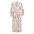 thumbnail image 5 of FAVIPT Maxi Dress for Women Long Sleeve V Neck Large Hem Dresses Bohemian Floral Print Dress Casual Fashion Summer 2025 Dresses White,XXL, 5 of 6
