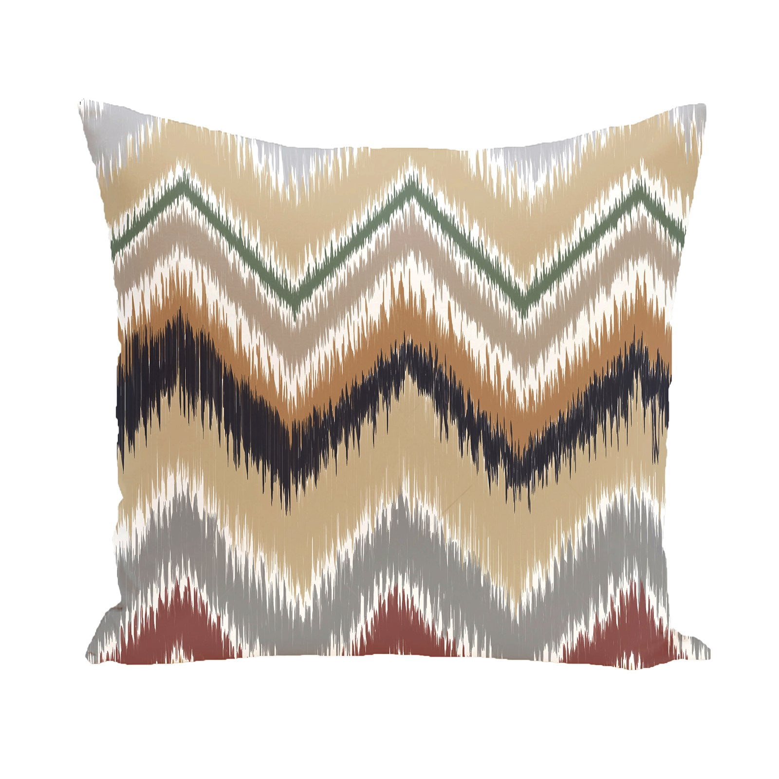Simply Daisy Stripe Print Decorative Pillow, 16" x 16", Brown