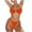 Swimsuit Sets Orange, variant on Women's 2 Piece Strapless Bandeau Bikini Set U-Wire Cheeky Bathing Suit Lace up Swimsuit Sets High Cut