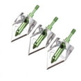 thumbnail image 2 of Archery Arrowhead 100 grains Broadheads Round Type Blades for Outdoor Target Hunting Shooting, Pack of 3 Green, 2 of 4