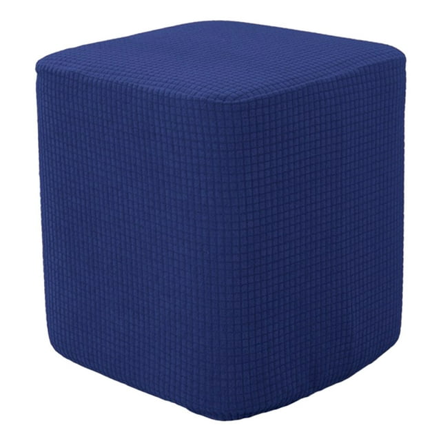 Housses de Repose-Pieds Carrées Ottoman Décoratif Housse de Tabouret Bleu Foncé