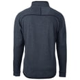 thumbnail image 3 of Men's Cutter & Buck Heather Navy Georgetown Hoyas Mainsail Sweater-Knit Half-Zip Pullover Jacket, 3 of 3