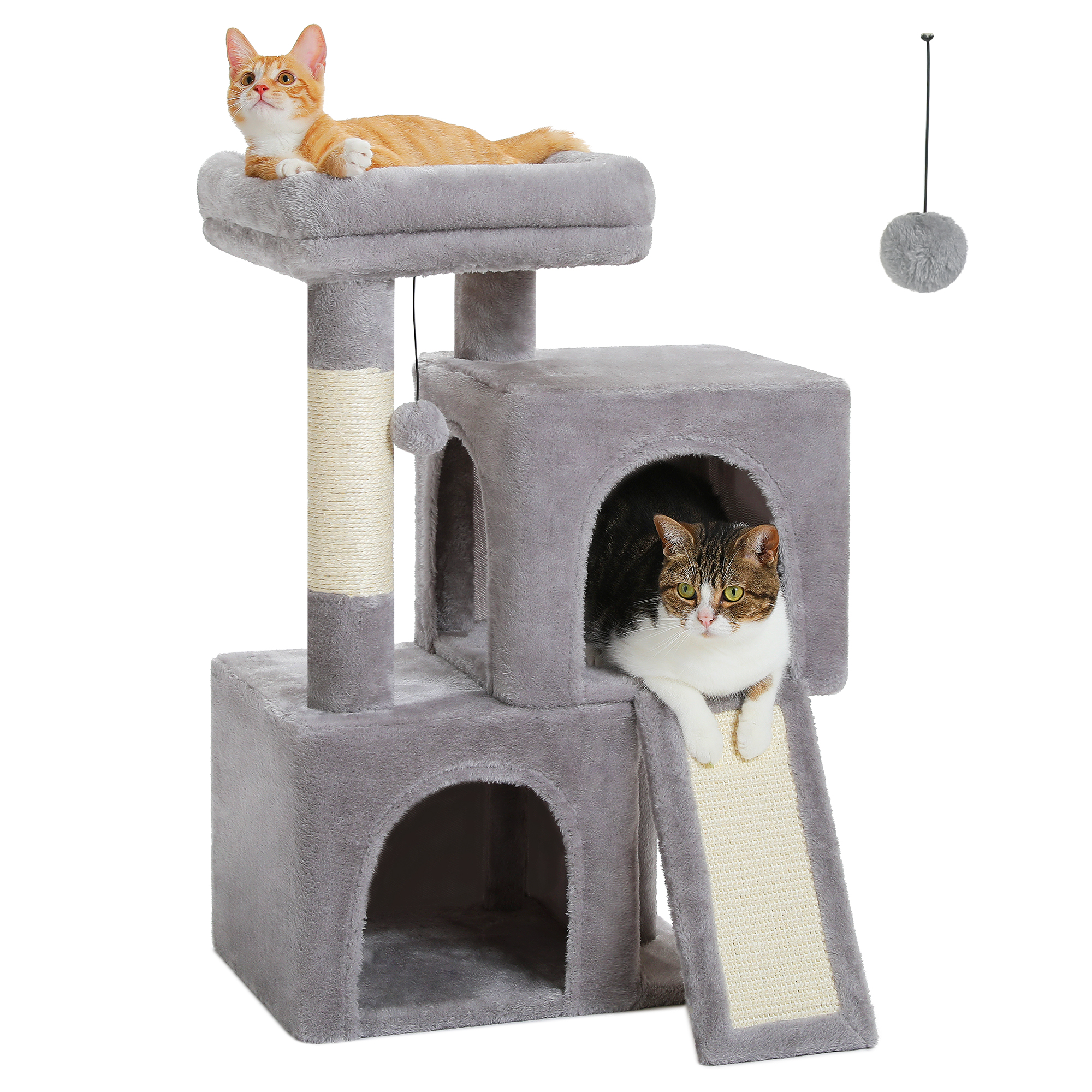 Pawz Road 30" Cat Tree with Dual Condos, Gray photo 7