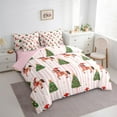 thumbnail image 4 of Manfei Cute Cartoon Horse Twin Bedding Sets 7-Piece for Kid, Green Christmas Tree Comforter Set, Red Santa Claus Hat Reversible Super Cozy Room Decor, 4 of 8
