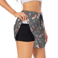thumbnail image 5 of Rocae Hedgehogs and Flowers1 for Women's Athletic Shorts Quick Dry Workout Hiking Shorts With Pockets for Running, Yoga, Gym, Sports Large, 5 of 9