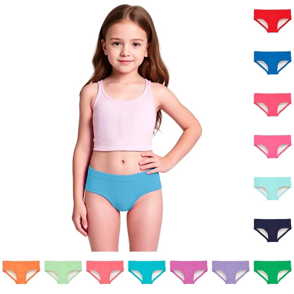 OSOLU Girls Swimsuit Bikini Bottoms Solid Color Quick-Dry Sun Protection Kids Toddler Girl Bathing Suit Briefs Bottom 2-8Y Soft Beachwear