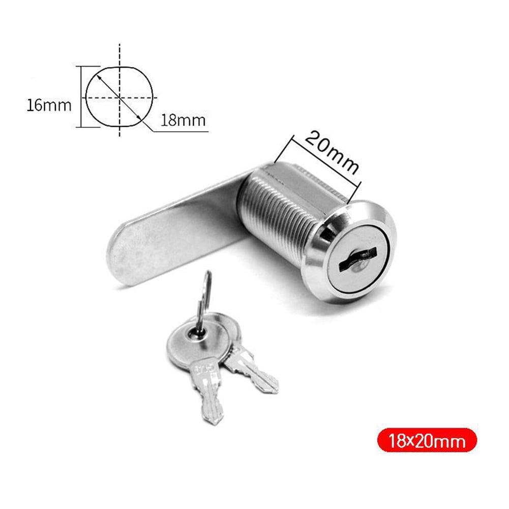 16mm Lock for Door Cabinet Mailbox Post Box Drawer Cupboard Locker 2 Key 