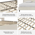 thumbnail image 4 of Pemberly Row Upholstered Platform Bed Frame - King in Textured Ivory Canvas, 4 of 14