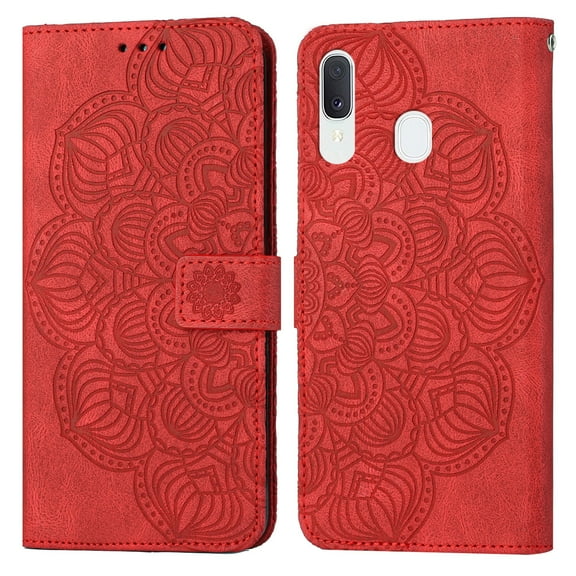 For Samsung Galaxy A20 / A30 Mandala Embossed Flip Leather Phone Case