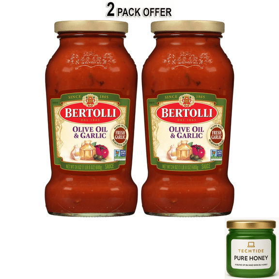 Bertolli Pasta Sauce with Olive Oil and Garlic, Spaghetti Tomato Sauce, 24 oz Jar