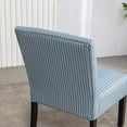 thumbnail image 3 of Roundhill Furniture Botticelli Blue Stripe Upholstered Slipper Accent Chair, 3 of 13