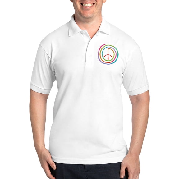 CafePress - Spiral Peace2 T Golf Shirt - Golf Shirt, Pique Knit Golf Polo
