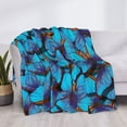 thumbnail image 3 of Rateoe Blue Butterflies Pattern Flannel Throw Blanket, Ultra-soft Blanket for Bed, Couch, Car, Hypoallergenic Anti-pilling blanket-80"x60"(Horizontal), 3 of 6