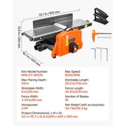 KFFKFF 8-Inch Spiral Benchtop Jointer, 2 HP 8500 RPM Wood Jointer with 18-Blade Cutterhead, Extendable Cast Aluminum Table, Adjustable Fence, 1/8-Inch Depth Capacity for DIY Woodworking