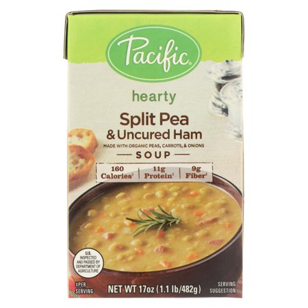 Pacific Natural Foods Uncured Ham Soup - Split Pea - Case of 12 - 17