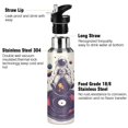 thumbnail image 3 of Yayeee 20oz Insulated Water Bottle Double Wall Stainless Steel with Flip Straw Lid, Orange Astronaut Planet, 3 of 7