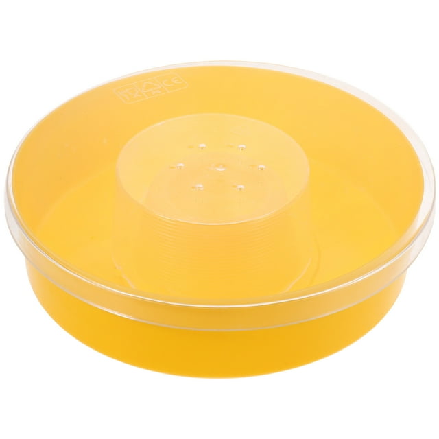 GOOHOCHY Alimentador de abejas redondo de plástico Cuenco de alimentación de abejas Plato de comida de colmena Alimentador de agua redondo