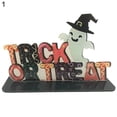 thumbnail image 2 of Neinkie Happy Halloween Table Decoration Trick or Treat Boo Sign Pumpkin Table Centerpieces Pumpkin Castle Boo' Table Sign for Halloween Party Table Top Decoration, 2 of 2