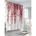 thumbnail image 3 of Shower Curtains Red Wisteria Bath Curtain Watercolor Leaf Waterproof Bathroom Shower Curtain Set with Hooks Decoration 72 x 72 Inches, 3 of 7
