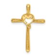 thumbnail image 3 of Auriga Fine Jewelry Mother's Day Gift 10K Yellow Gold .02ct. Diamond Heart Cross Chain Slide for Women, 3 of 6