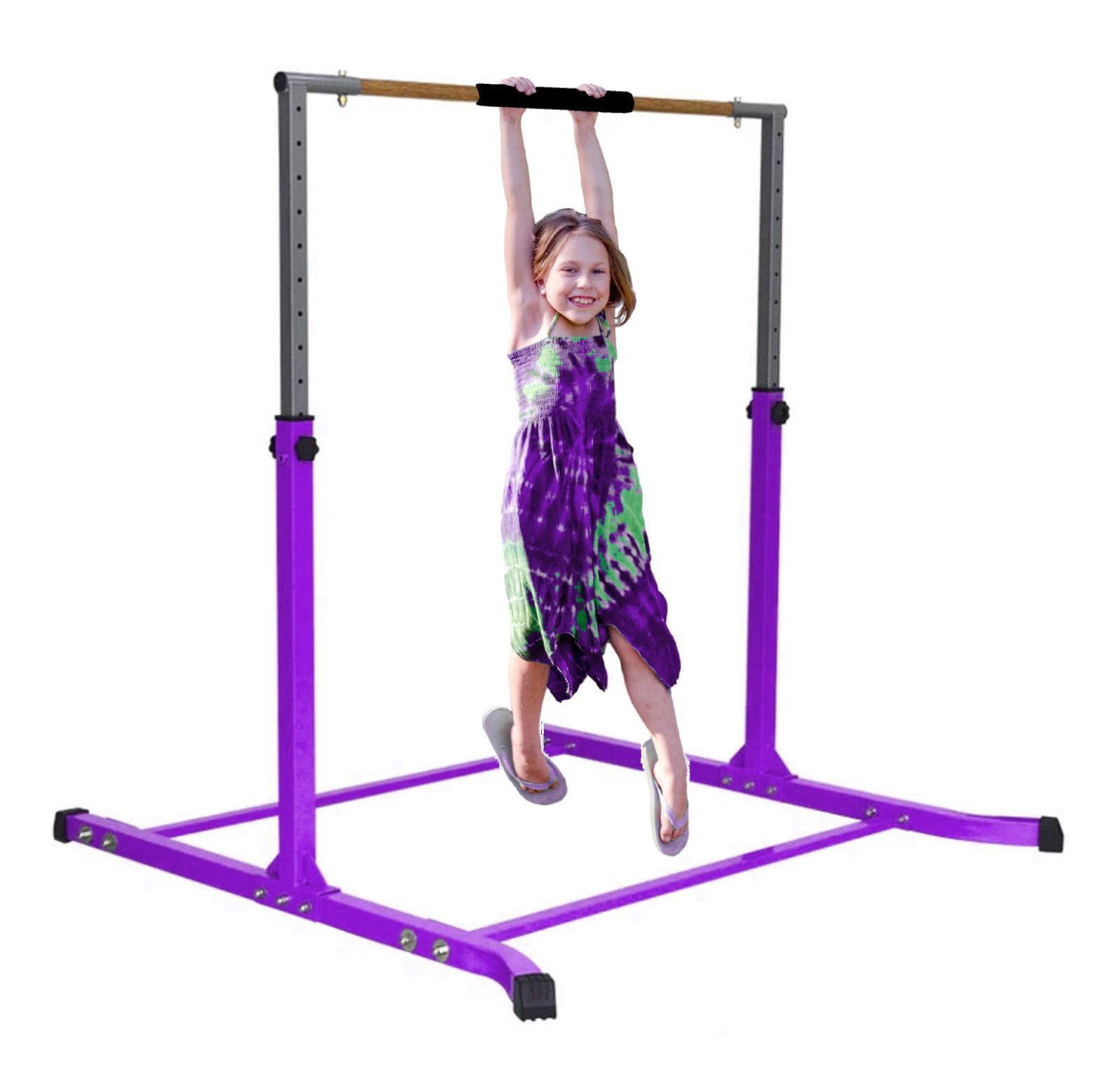 GymPros Horizontal Kip Bar Jungle Gym Gymnastics Training Adjustable 5 FT Purple 