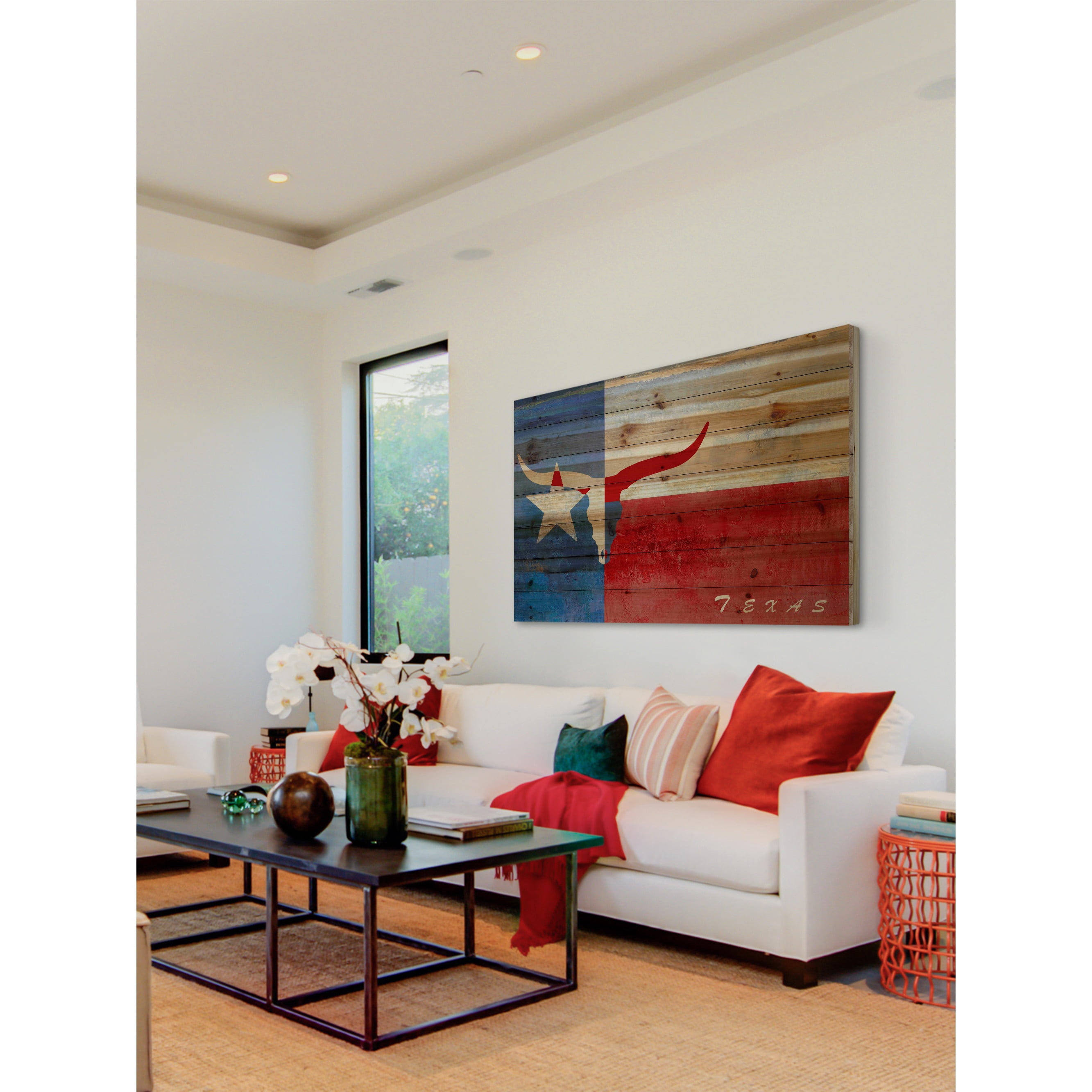 MARMONT HILL  - 'Texan Origins' Painting Print on Natural Pine Wood - Multi-Color 36 x 24
