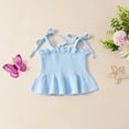 thumbnail image 2 of Cute Two Piece Sets for Girls Going-Out Vacation Outfits 6M-3Y Toddlers Kids Solid Sleeveless Spaghetti Strap Tank Tops and Pants Suits Set, 2 of 8
