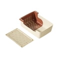 thumbnail image 4 of Rincón de entrenamiento para el baño de mascotas con separador de arena Bandeja para el baño de perros con borde Bandeja para el baño para Beige con tapete, 4 of 8