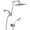 Chrome-Dual Shower Head with Extension Arm, variant on Dual Shower Head Brushed Nickel 8 Inch Rainfall Handheld Spray Set