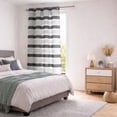 thumbnail image 5 of Striped Sheer Grommet Curtain Panels Colorado 55 W x 95 L BLACK, 5 of 8