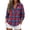 Red/Blue, variant on AKOEE Flannel Plaid Shirts Womens Long Sleeve Front Two Pockets Christmas Casual Fall Blouses Tops Loose Fit (M, Red/Blue)