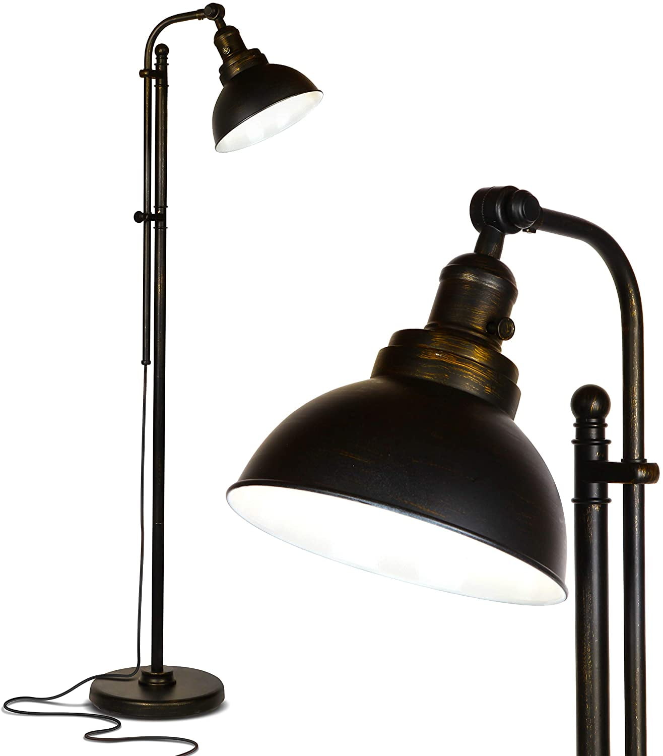 Brightech Dylan Industrial Floor Lamp, Rustic Farmhouse Floor Lamp