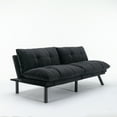 thumbnail image 3 of Sesslife 71" Velvet Futon Sofa Bed with Adjustable Armrests, Convertible Futon Couch, Sectional Couches for Living Room, Bedroom, Apart, Office, 3-Level Adjustable Backrest(Black), 3 of 7