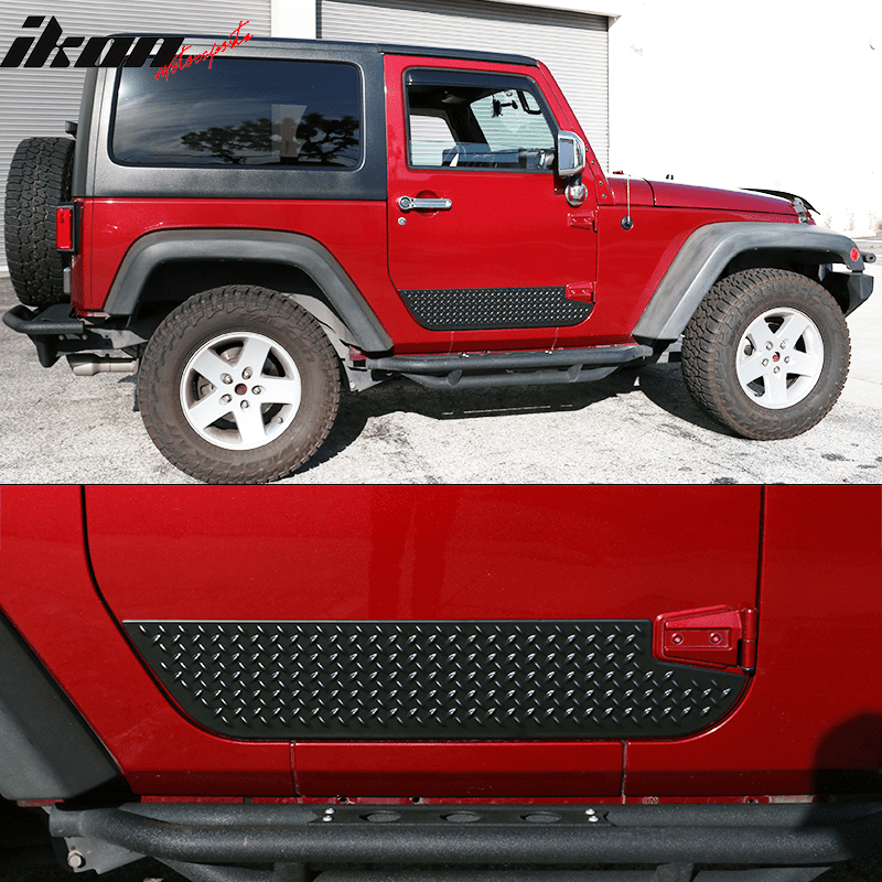 Fits 07-18 Jeep Wrangler JK 2/4 Door Side Body Molding Cladding Panel 4PCS ABS