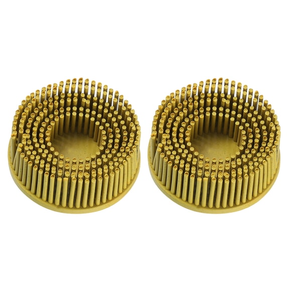 2pcs Bristle Disc 2" 80 Grit R-Type Abrasive Brush Coarse Bristle Disc, Yellow