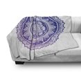 thumbnail image 3 of Mandala Soft Flannel Fleece Throw Blanket, Oriental Bohemian Composition with Flourishing Petals Motif, Cozy Plush for Indoor and Outdoor Use, 50" x 60", Navy Blue Indigo, by Ambesonne, 3 of 6